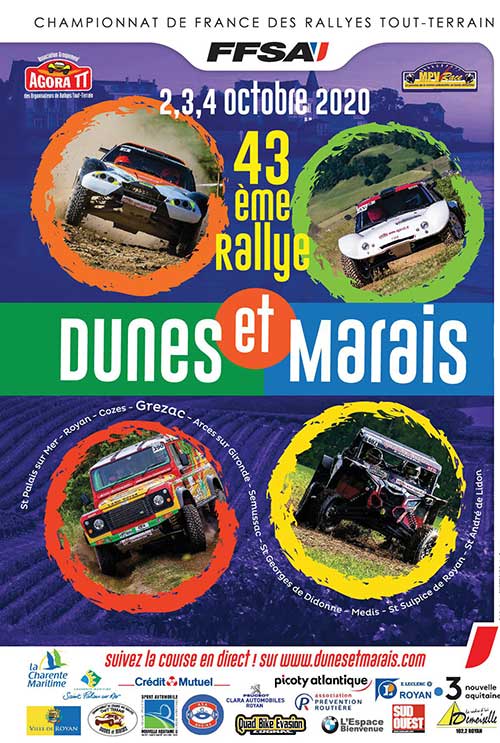 affiche Rallye Dunes et Marais 2020