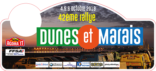 plaque Rallye Dunes et Marais 2019